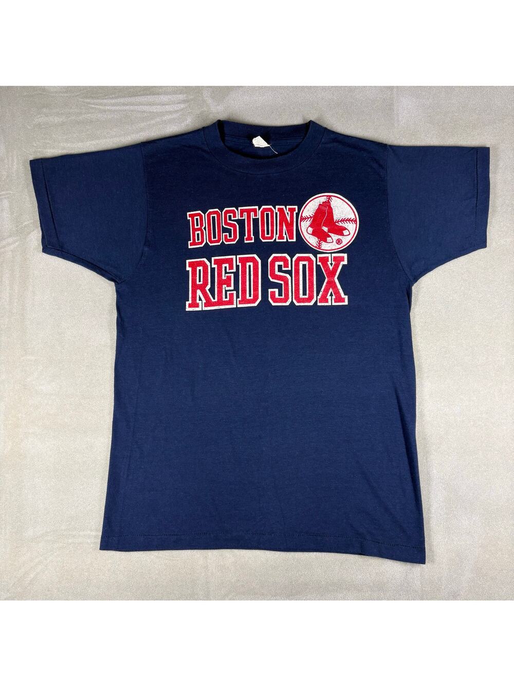 Vintage Boston Red Sox T Shirt USA Single Stitch Screen Stars MLB Navy Mens M